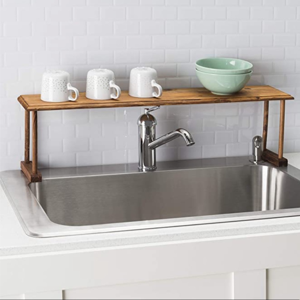 Over-the-Sink Shelf Rustic Pine Multi-purpose Wood Shelf - Picture 2 of 5